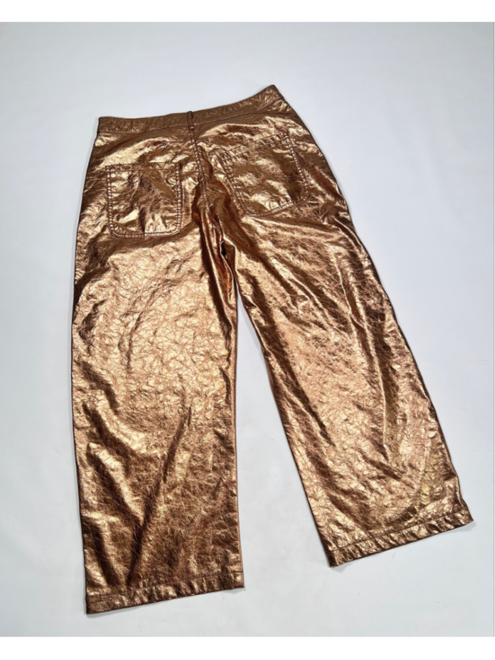 NWT Anthropology Pilcro Pants Wide Leg Pants Size 29 Bronze Metallic - Picture 6 of 8